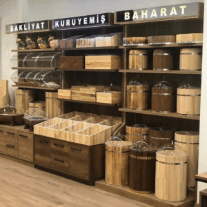 Bazalı Ahşap Raf Sistemleri